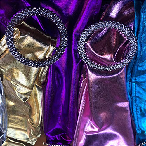 50pcs Metallic Gold Silver Coffee Black Spandex Lycra Chair Sashes - Decorative Chair Bands for Wedding, Party, Banquet & Event Decorations (Pink) - Perfect for Chair Covers, Table Runners & Venue Styling