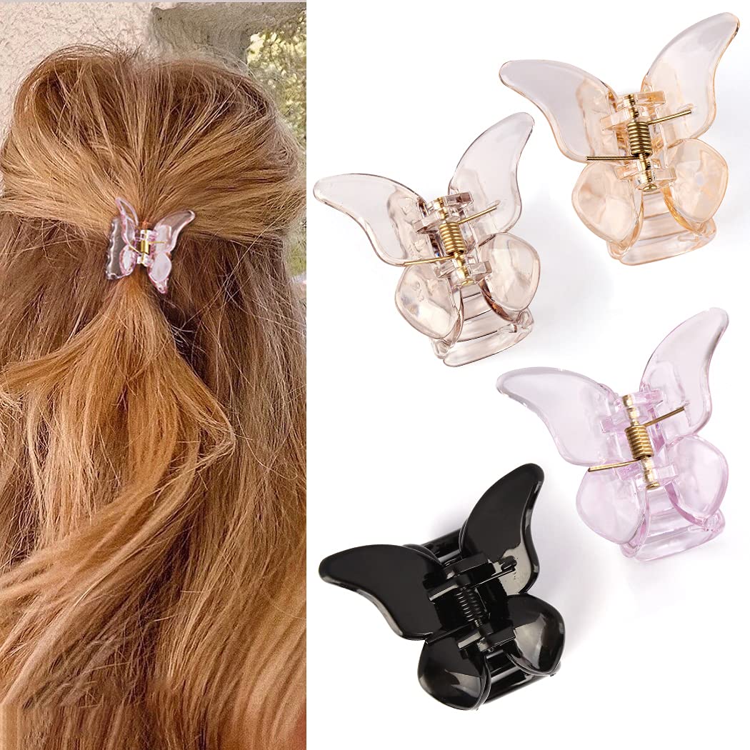 Canitor Butterfly Hair Clips for Women - 4 Pack Small 1.9