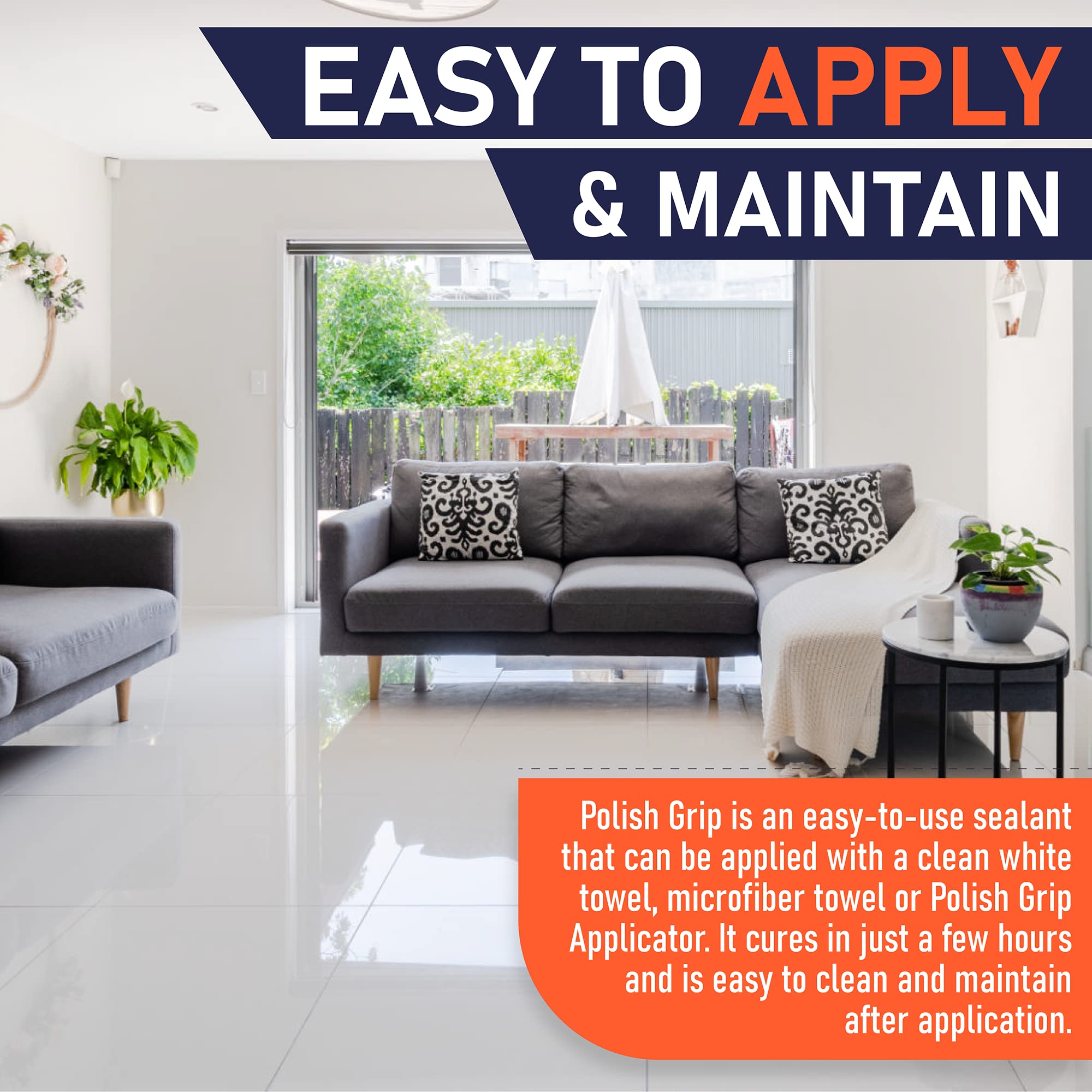 SlipDoctors Polish Grip Non-Slip Floor Coating & Sealant - Clear Pint for Marble, Granite & Tile Floors | Anti-Slip Solution for Bathrooms, Kitchens & High-Traffic Areas