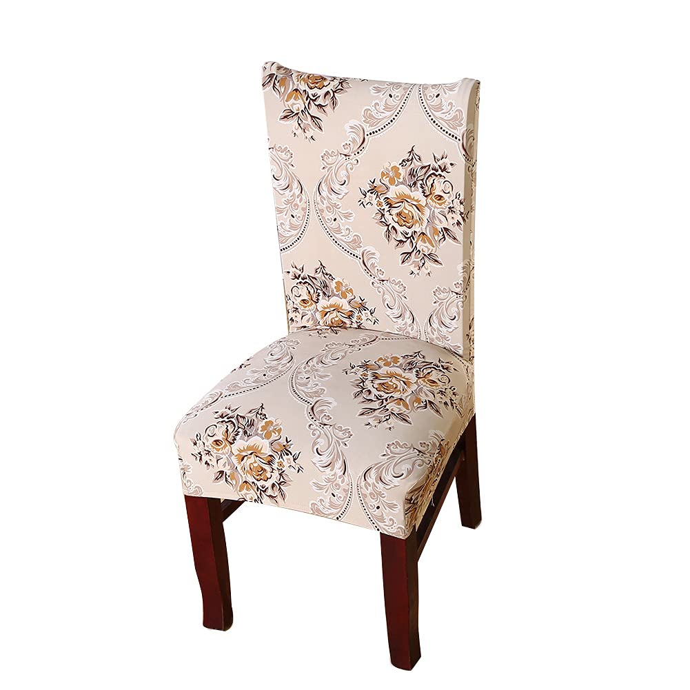 Plplaaobo Elastic Dining Chair Covers - Washable Removable Stretchable Slipcovers for Kitchen, Wedding, Banquet & Home Decor (Set of 4) | Perfect for Parties, Daily Use & Furniture Protection