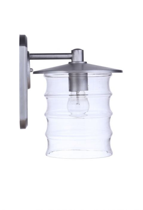 Canon One Light Outdoor Wall Mount in Satin Aluminum - Durable Exterior Light Fixture for Porch, Patio & Garden Lighting | Weather-Resistant Aluminum Sconce