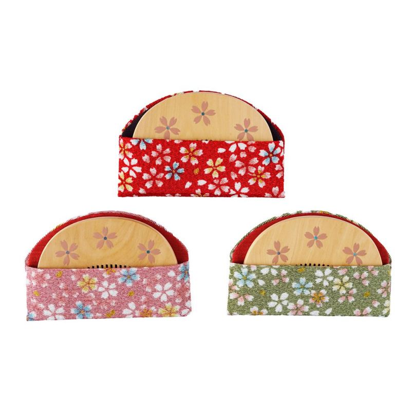 Handmade Kyoto Japanese Maki-e Urushi Lacquer Tsuge Boxwood Hair Comb with Chirimen Crepe Fabric Case - Cherry Blossom Design | Traditional Japanese Hair Accessory for Weddings, Tea Ceremonies & Special Occasions