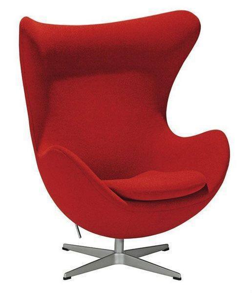 Arne Jacobsen Egg Chair - Mid Century Modern Lounge Chair for Living Room, Office & Reading Nook - Premium Leather Replica with Ergonomic Design
