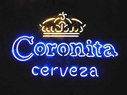 24x20 Inch Coronita Cerveza Crown Beer Neon Sign - Vintage Bar Decor for Man Cave, Sports Pub & Home Bar - Energy Efficient LED Neon Light (DX212)