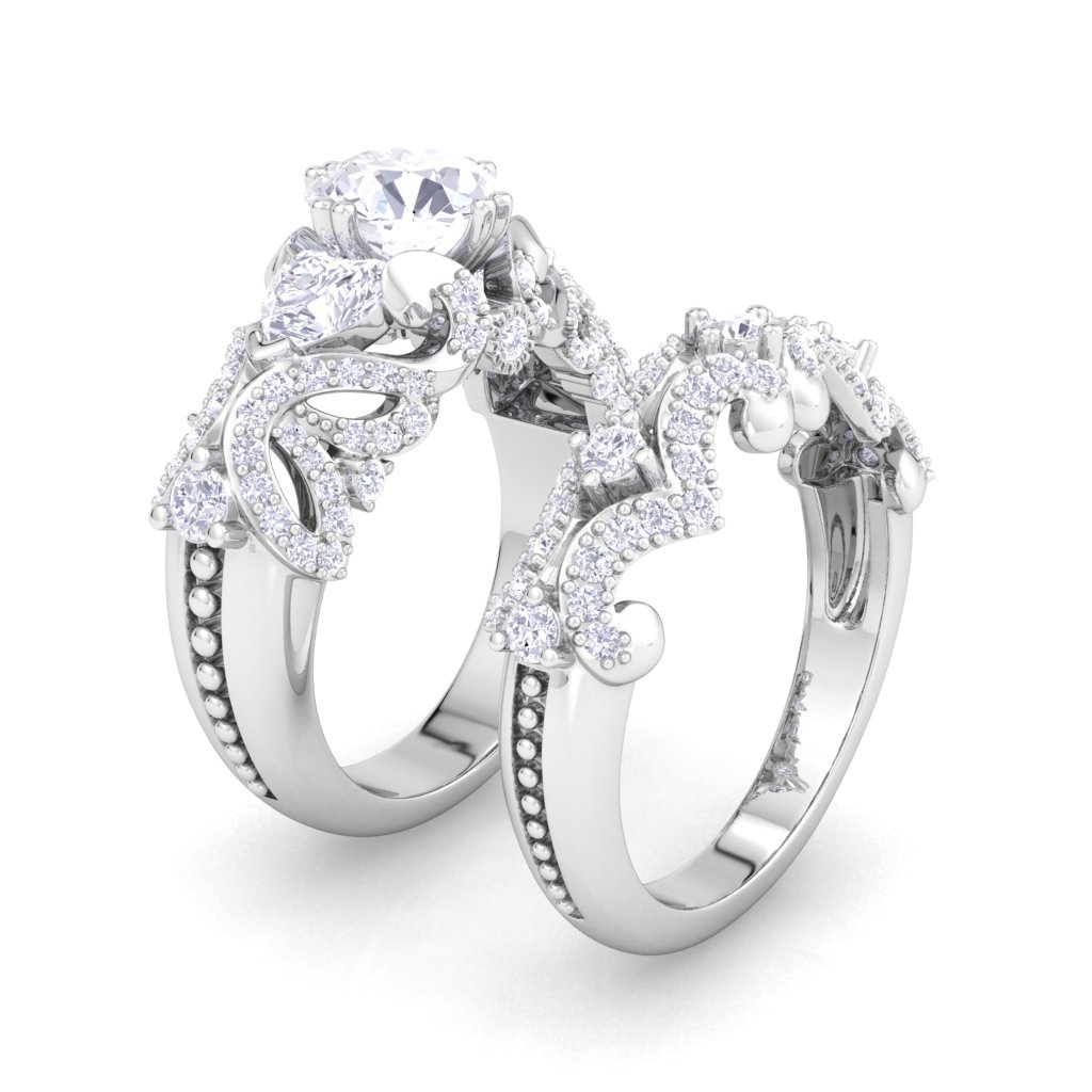 Venus Jewels 2.75 Carat Round & Heart Shape Diamond Engagement Ring for Women, 925 Sterling Silver Wedding Band, Perfect for Proposals, Anniversaries & Romantic Occasions