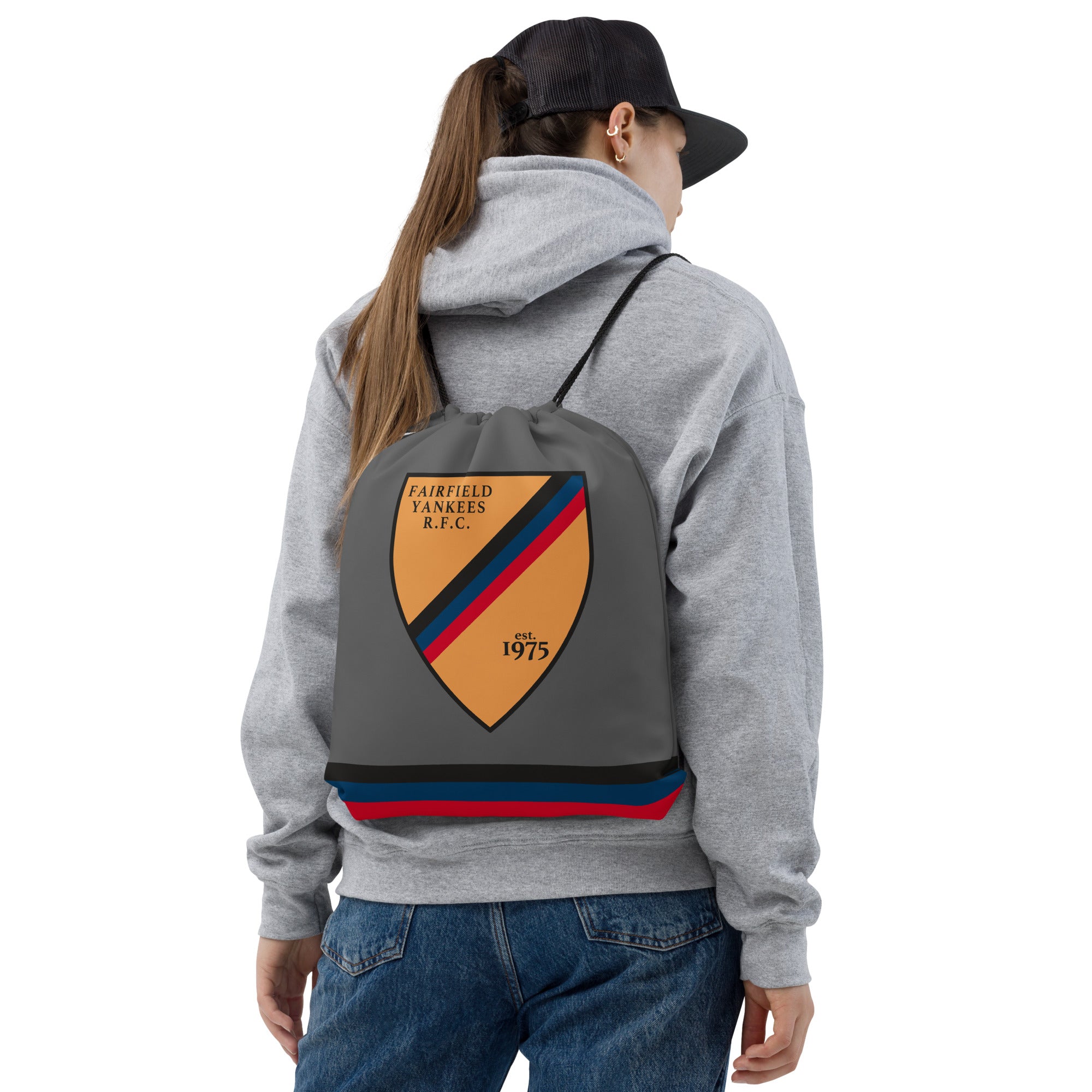 Fairfield Yankees RFC Drawstring Bag - Durable Sports Backpack for Rugby Fans & Team Gear - Perfect for Training, Travel & Game Day Essentials