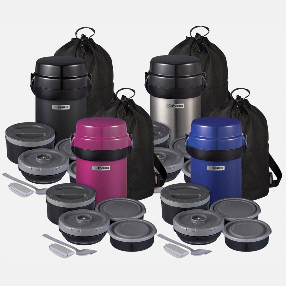 Zojirushi SL-JBE14BZ Mr. Bento Stainless Steel Lunch Box 41oz - Insulated Food Container for Hot & Cold Meals - Perfect for Office, School, Picnics & Travel