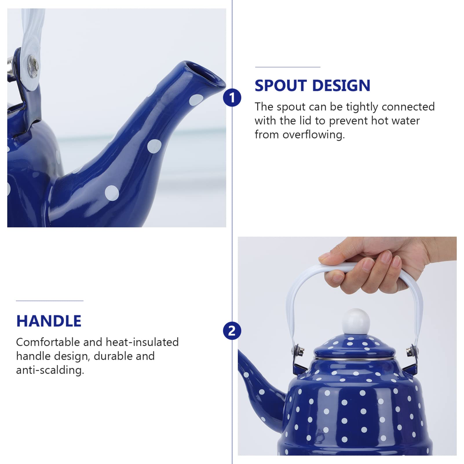 1Pc White Ceramic Enamel Tea Kettle with Handle - Stovetop Safe Teapot for Loose Leaf Tea, Stainless Steel Whistle - Perfect for Home, Office & Camping Use