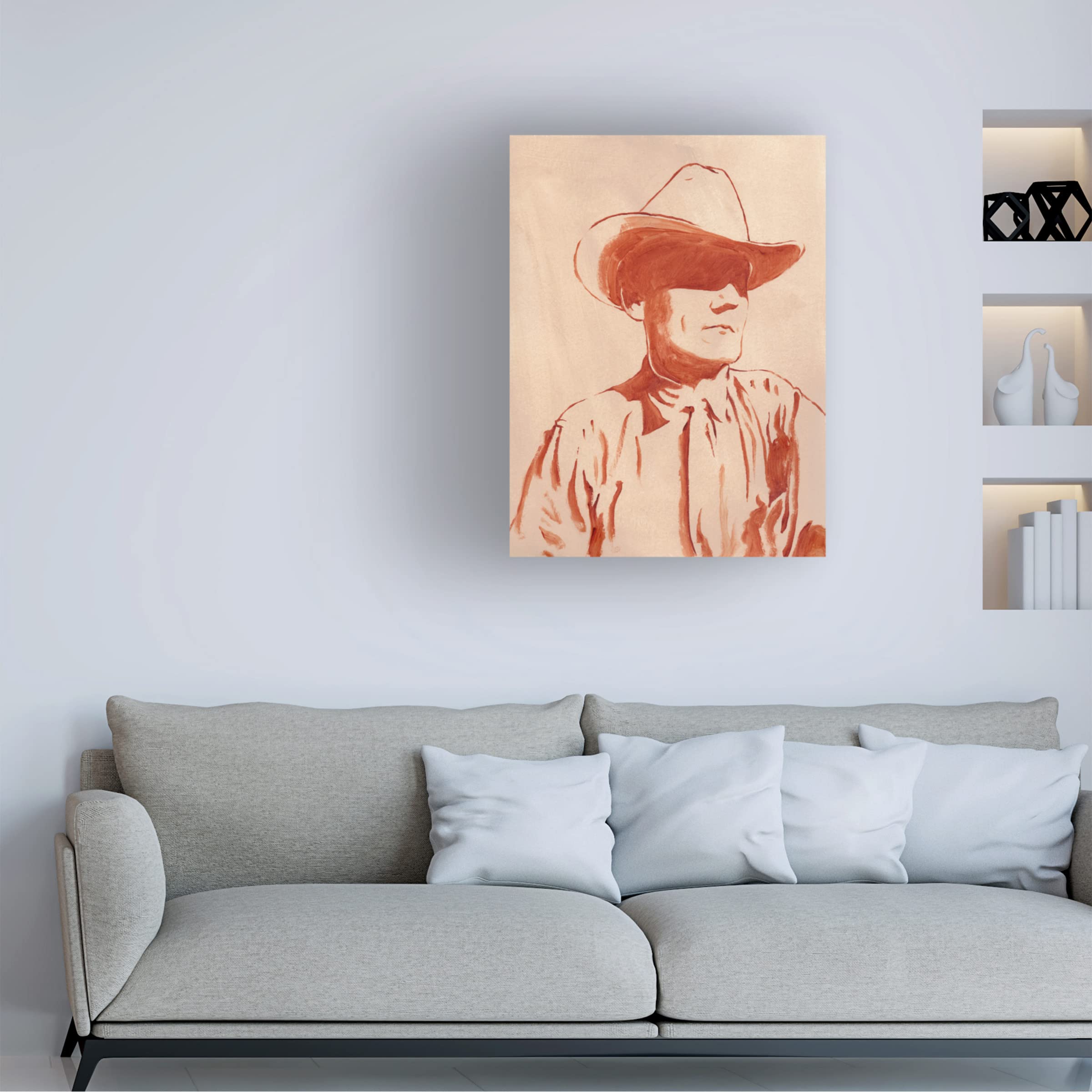 Trademark Fine Art 'Man of the West I' Western Cowboy Painting by Jacob Green - Premium Canvas Wall Art for Living Room, Office & Western Decor