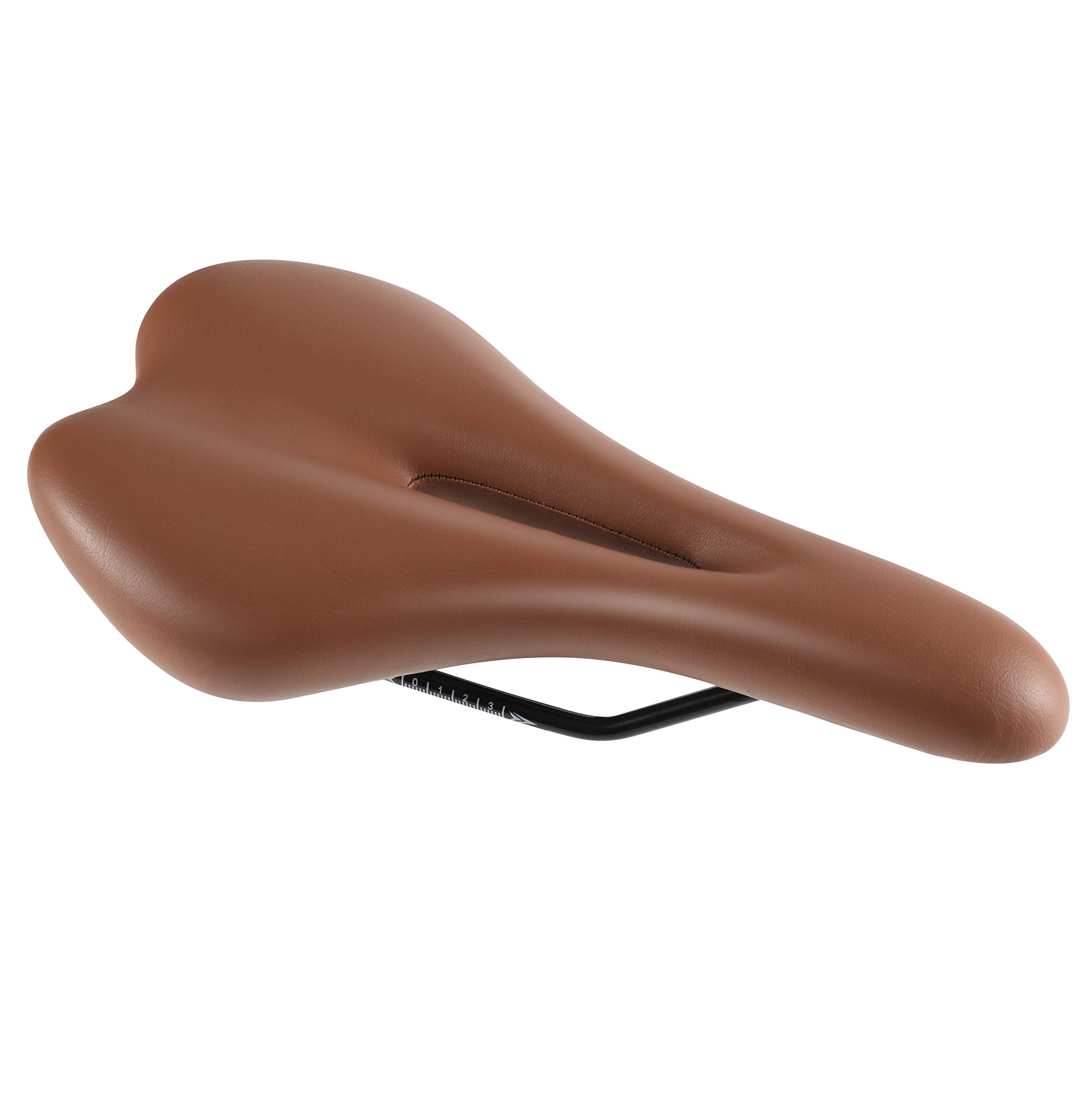 Breathable Comfortable Bicycle Saddle Seat Pad - Shock Absorbing & Hollow Design for Road Bikes, Fixed Gear Bikes (Brown, Thickened) - Perfect for Long Distance Cycling & Commuting