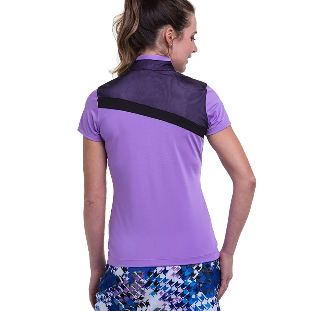 EP New York Opulence Women's Cap Sleeve Golf Polo Shirt - Moisture Wicking & UV Protection for Golf, Tennis & Outdoor Activities