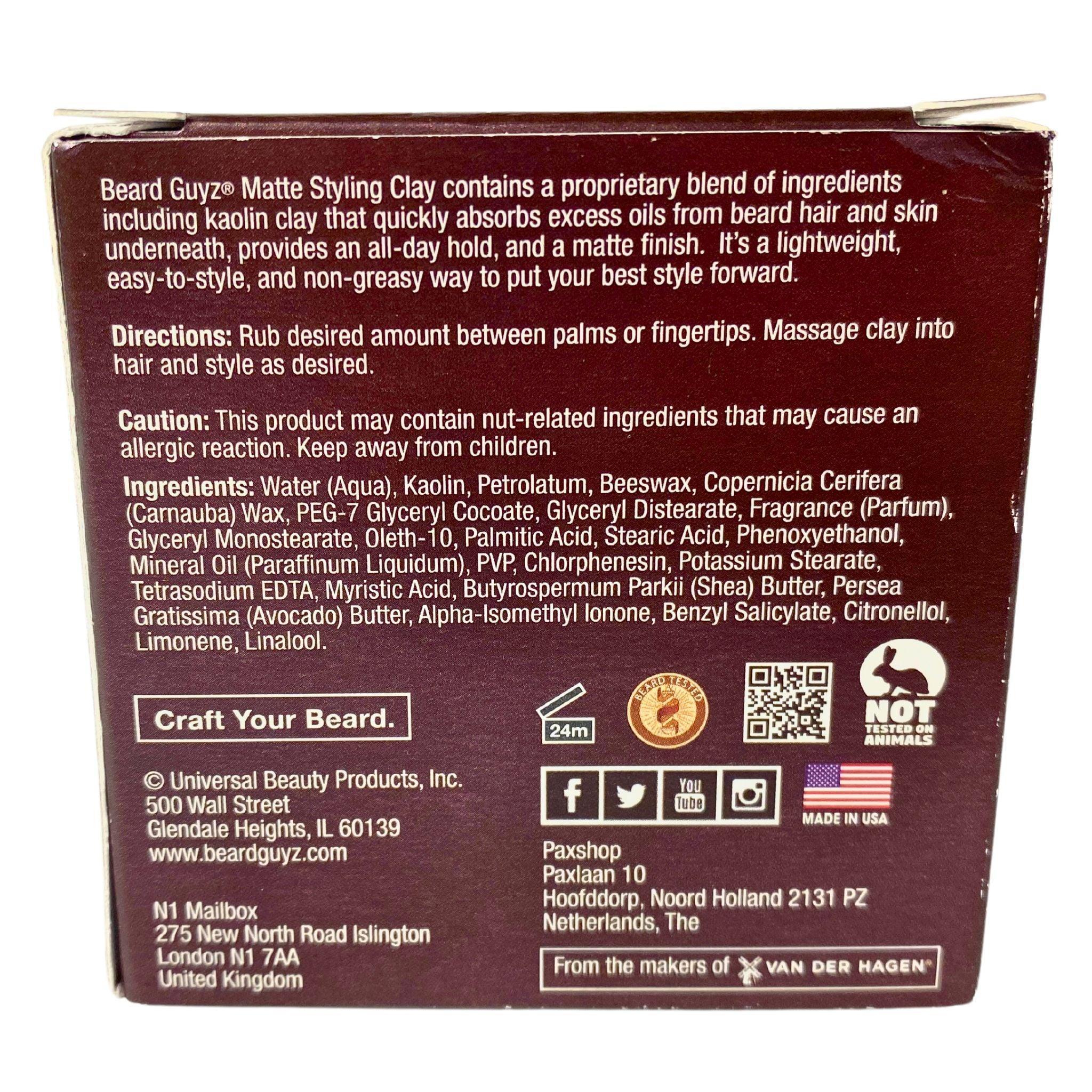 Beard Guyz Matte Styling Clay for Beard & Hair - 3OZ (55 Pcs Lot) | The Original Grooming Company Since 1995 | Perfect for Daily Grooming, Styling & Taming Unruly Facial Hair