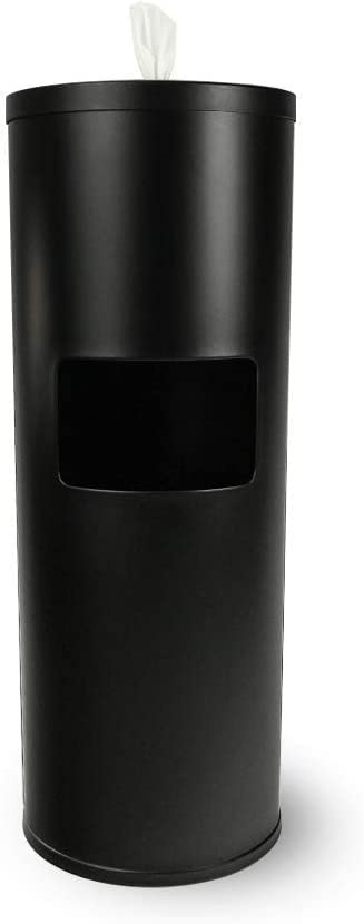 Zogics Sanitizing Wipes & Black Powder-Coated Floor Stand Dispenser with Built-in Trash Can - Bulk Cleaning Wipes for Gym, Office, School & Healthcare Facilities - Heavy Duty Sanitization Solution
