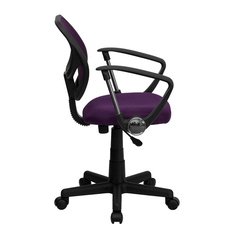 FLASH Neri Kids Low Back Black Mesh Swivel Task Office Chair with Curved Square Back and Arms - Ergonomic Study Chair for Children, Perfect for Homework, Online Classes & Gaming Desks