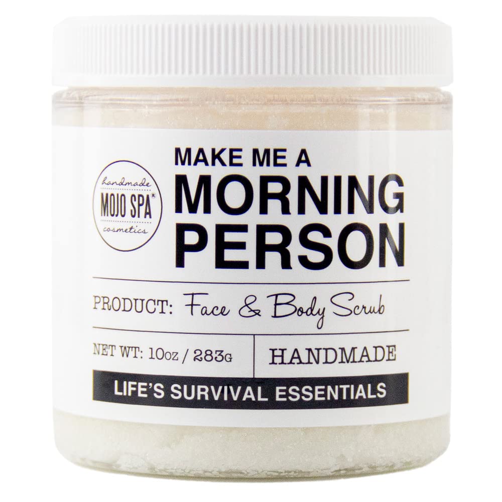 Mojo Spa Life's Survival Essentials Large Gift Set - 4 Handmade Natural Bath & Body Products: Face & Body Scrub, Lotion, Soap & Balm | Perfect for Self-Care, Spa Days & Thoughtful Gifting