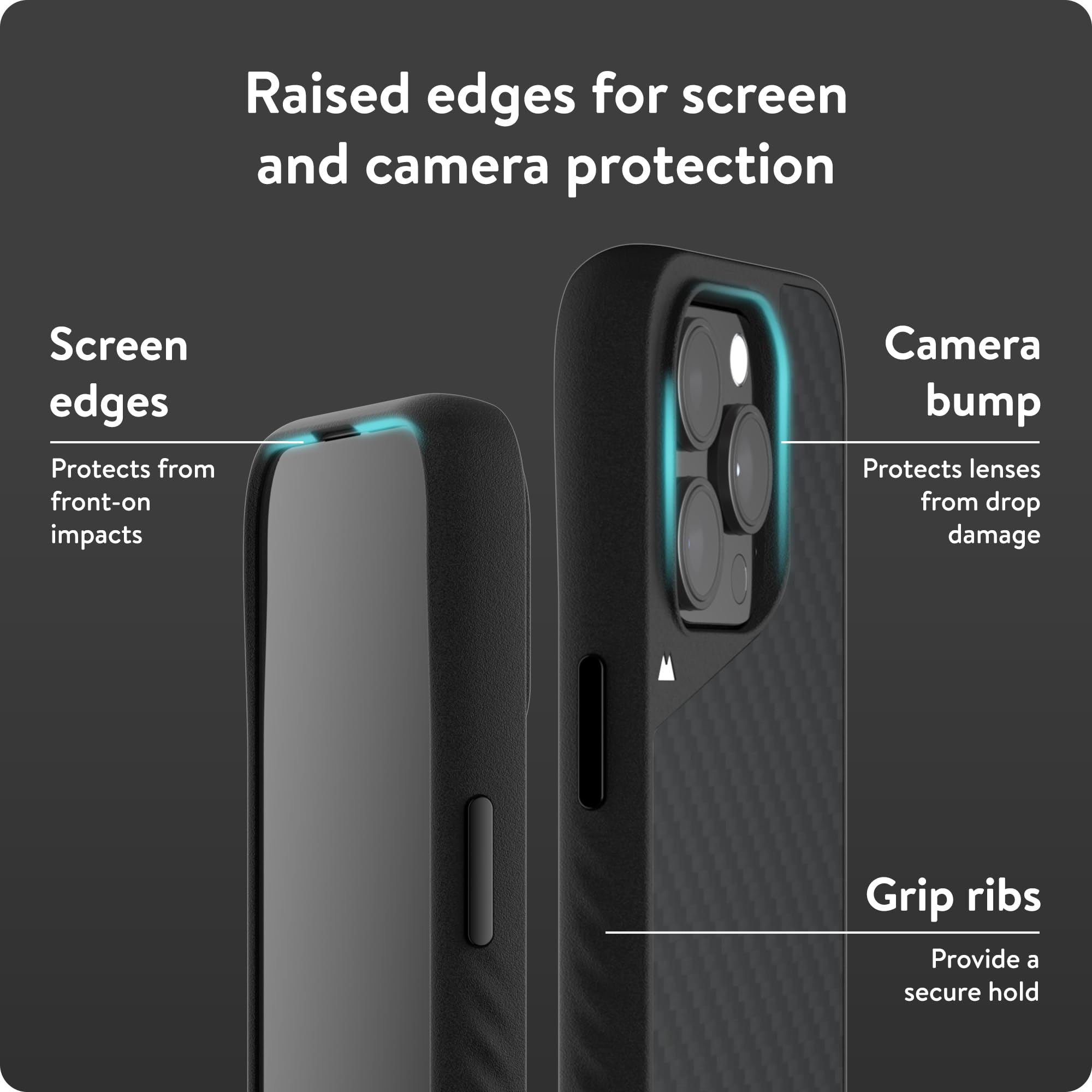 Mous Limitless 5.0 Carbon Fiber Case for iPhone 15 Pro Max | MagSafe Compatible | Shockproof Protective Cover | Perfect for Outdoor Adventures & Daily Protection