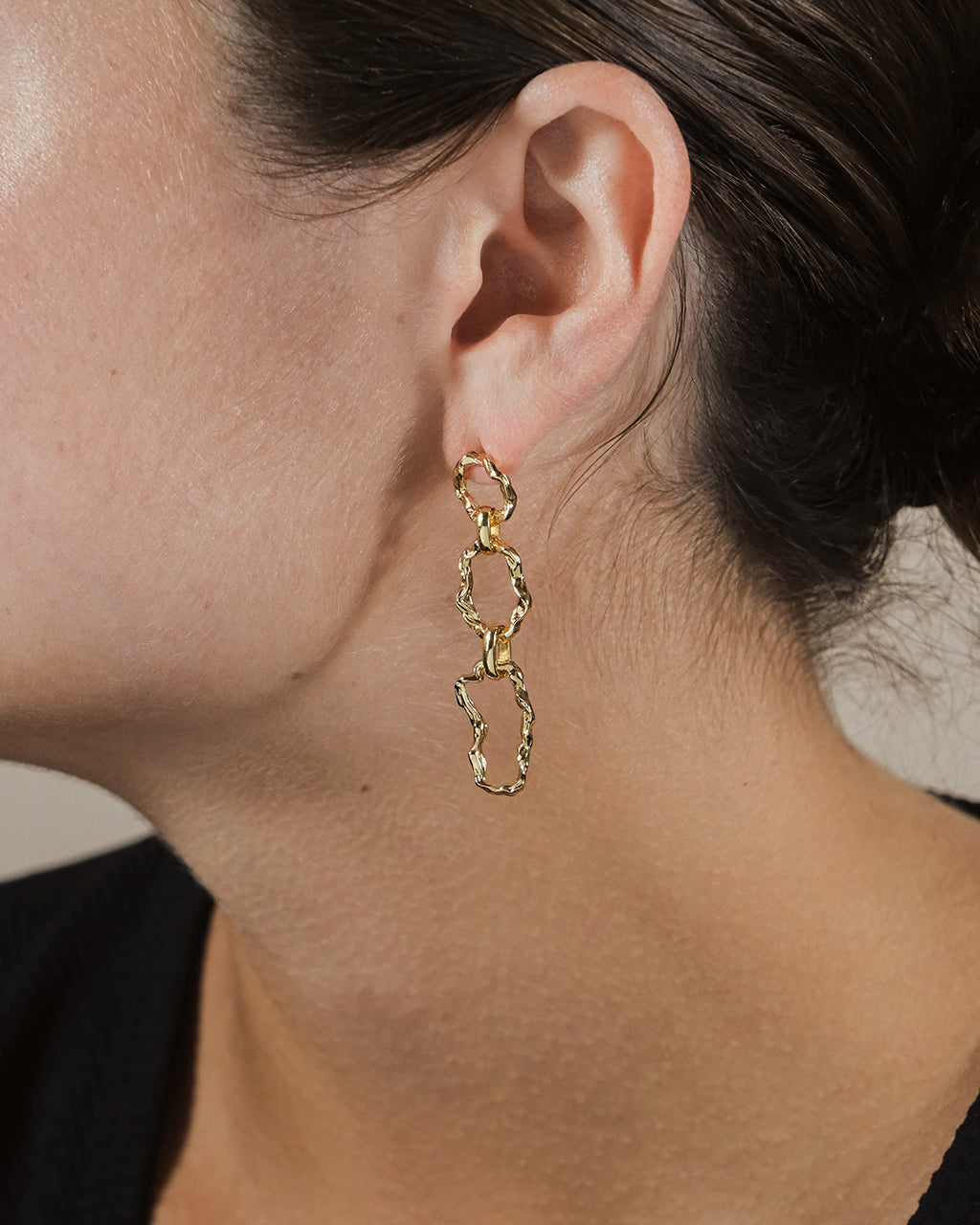 Stylish Ira Molten Metal Linked Drop Earrings for Women | Elegant Dangle Jewelry for Parties, Weddings & Evening Events
