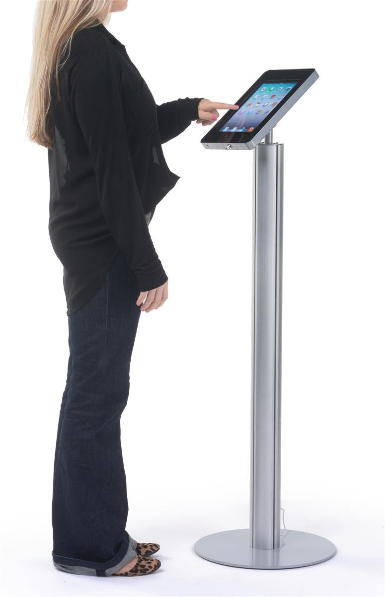 Adjustable Rotating iPad Stand for iPad 2/3/4/Air - 360° Tilt & Swivel with Secure Locking Enclosure & Hidden Home Button Design - Perfect for Desk, Kitchen, Office & Home Entertainment Use