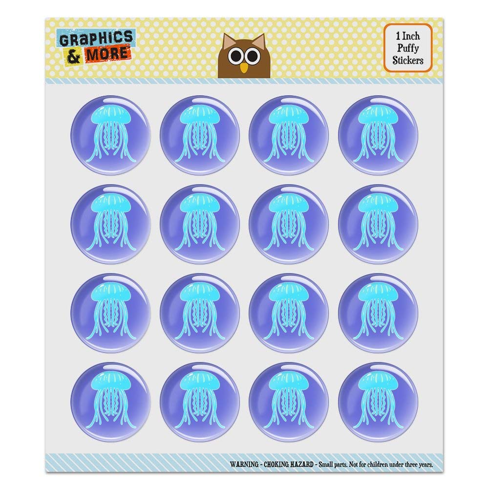 Adorable Jellyfish Tentacles Ocean Puffy Bubble Dome Stickers for Scrapbooking, DIY Crafts, Bullet Journaling - Perfect for Kids Art Projects, Planner Decor & Underwater Themed Party Supplies