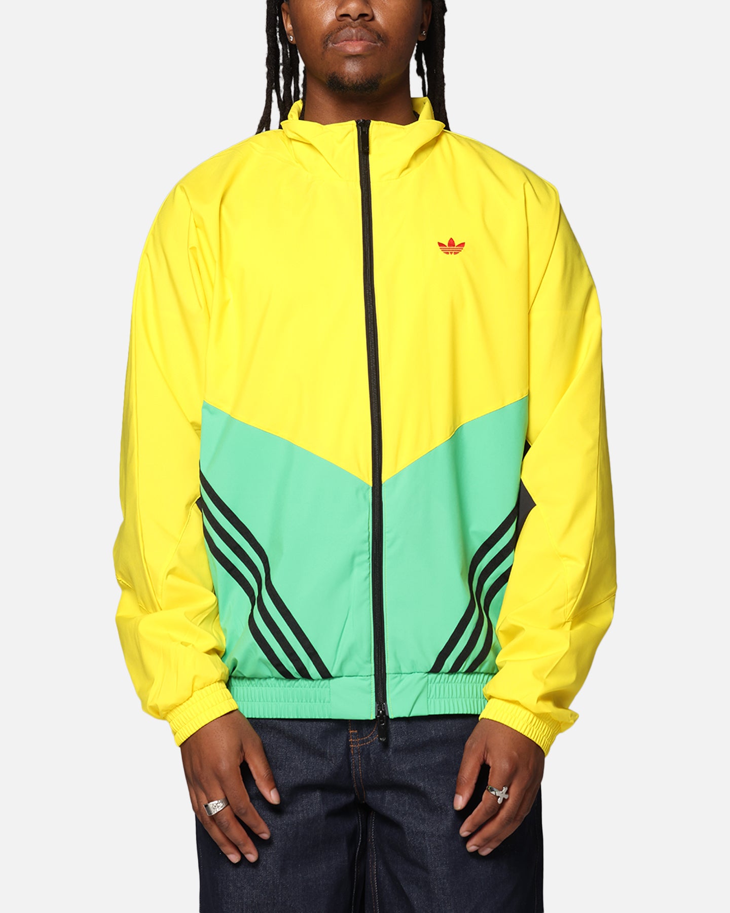 Adidas Originals Green and Yellow Track Jacket for Men - Lightweight Athletic Hoodie for Running, Gym & Casual Wear