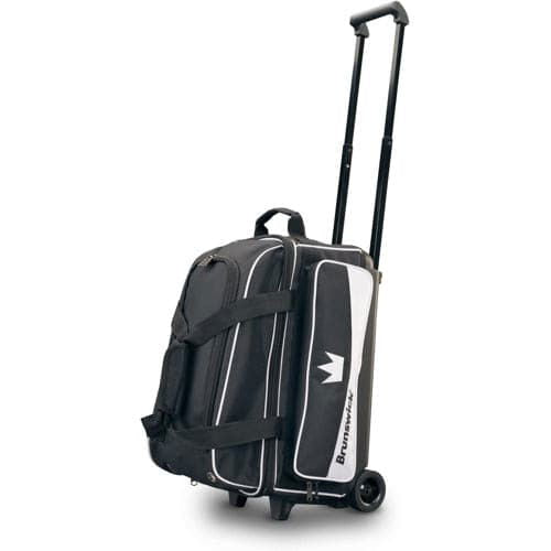 Brunswick Zone Double Roller White Bowling Bag - Premium Bowling Accessory for Men & Women - Perfect for League Play, Tournaments, and Practice Sessions