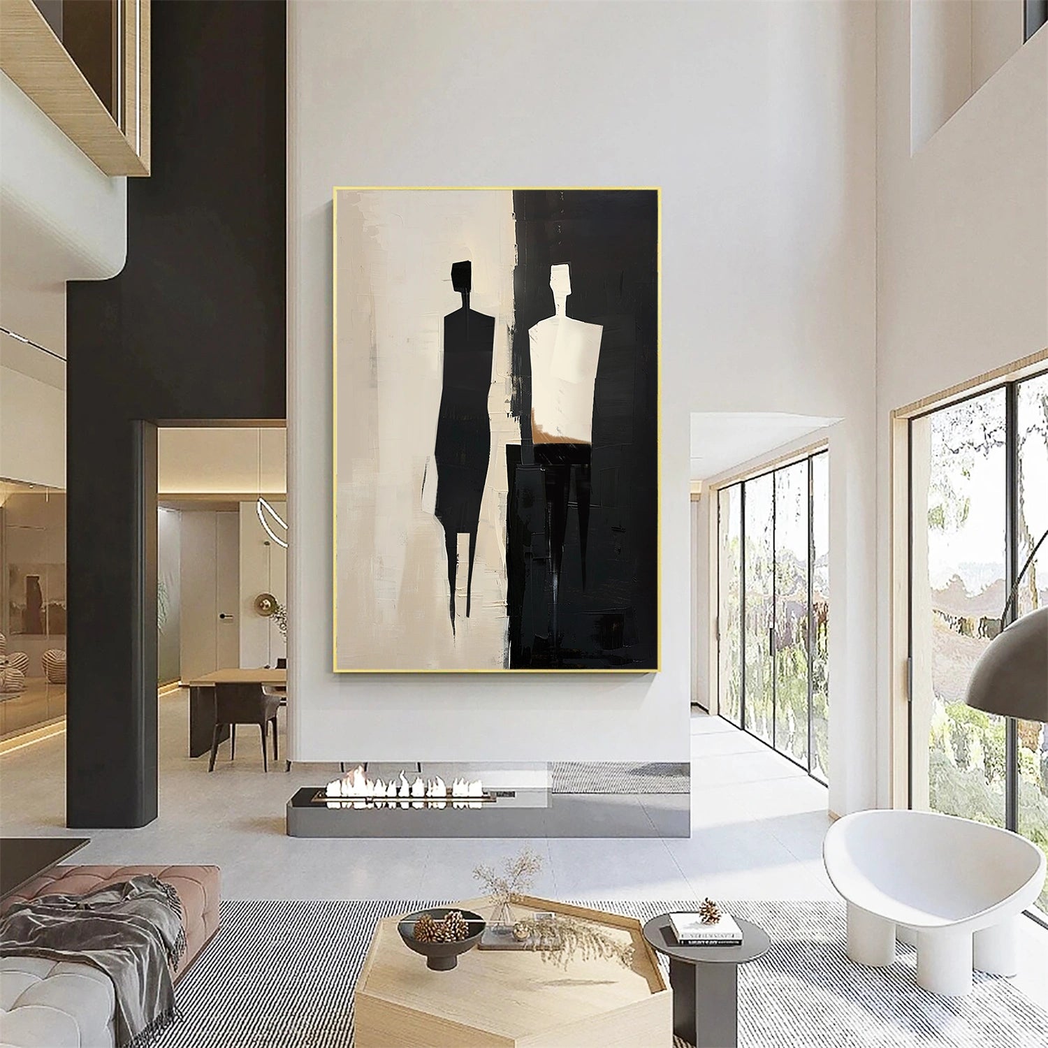 Contemporary Abstract Minimalist Wall Art Painting #CW007 - Modern Home Decor for Living Room, Bedroom & Office