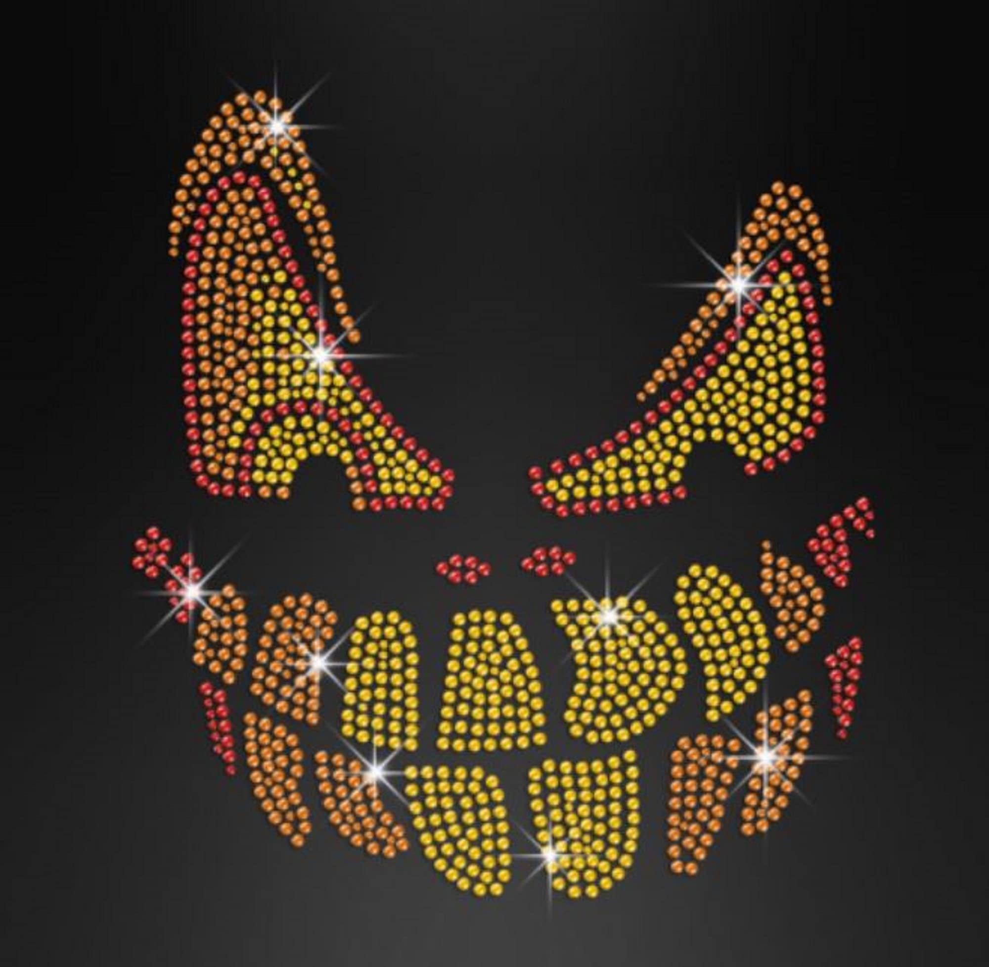 Bling Rhinestone Halloween Scary Face Iron-On Transfer for Costumes & DIY Apparel | Perfect for T-Shirts, Jackets, and Party Outfits
