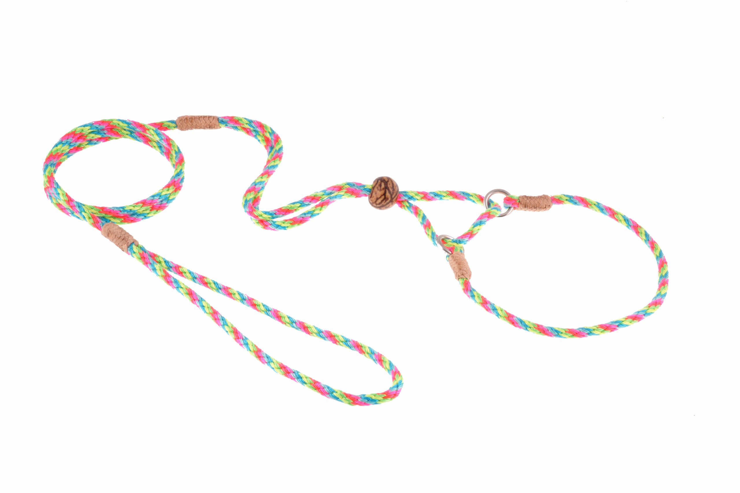 Alvalley Martingale Dog Leash with Collar - Soft Nylon Adjustable Training Leash for Small & Medium Dogs - Includes Tagua Bead Stopper - Ideal for Walking, Obedience Training & Outdoor Adventures