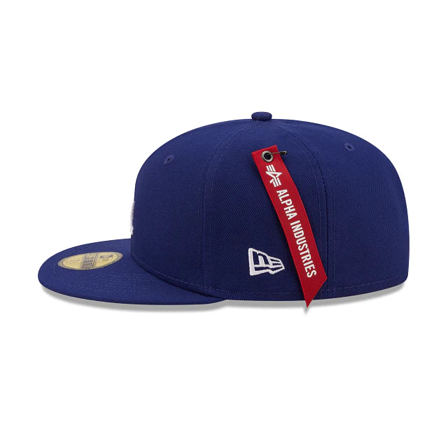 Los Angeles Dodgers Alpha Industry Blue 59FIFTY Fitted Hat for Men - Official MLB Baseball Cap for Sports Fans & Streetwear Fashion
