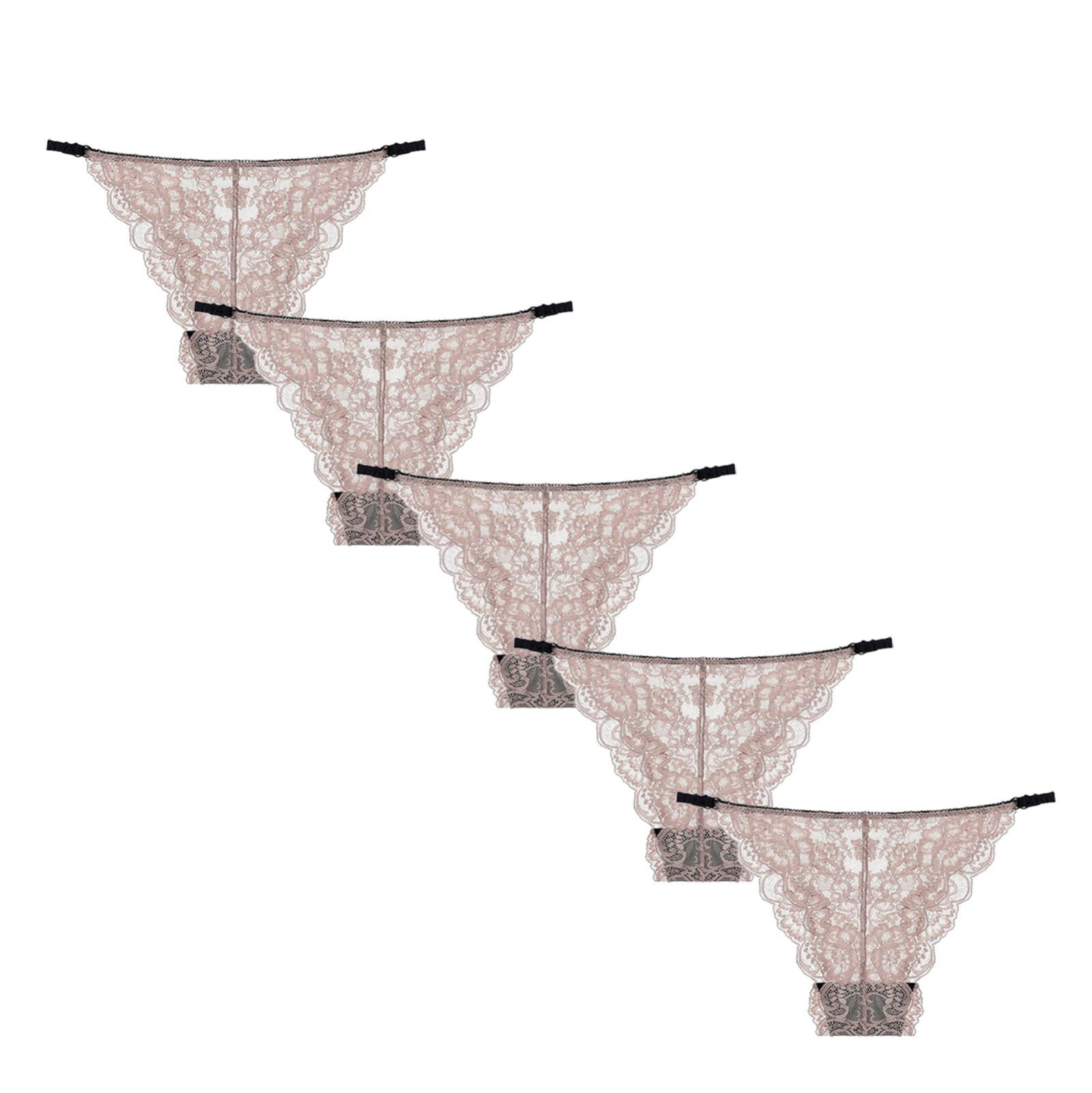 Seamless Soft Women's Underwear - 5-Pack Bikini Briefs with Lace Trim for Comfort & Style | Perfect for Everyday Wear, Sleep & Intimate Moments