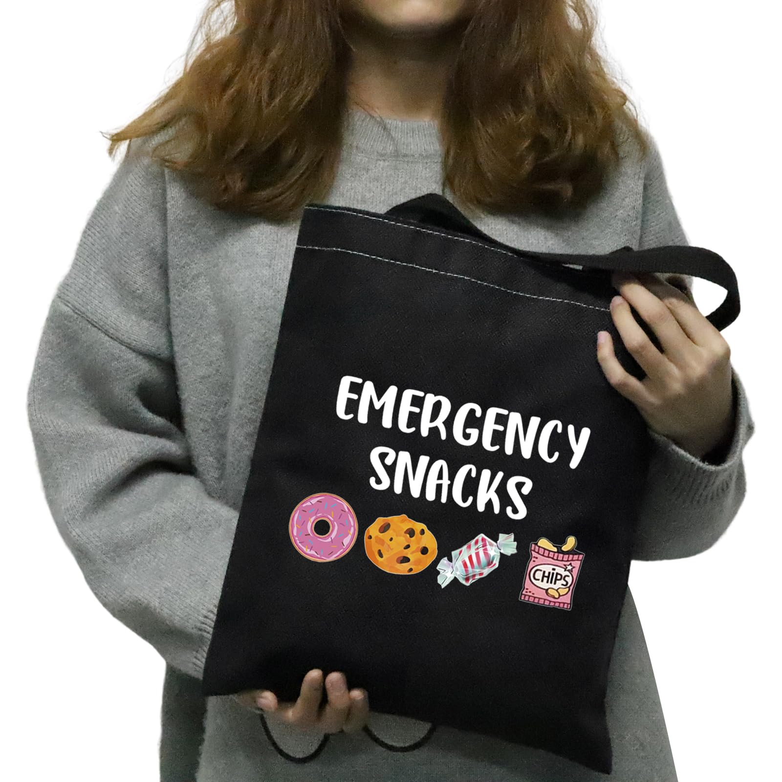 JXGZSO Reusable Emergency Snack Storage Pouch - Food Safe BPA-Free Snack Bag for Hiking, Camping & Travel - Perfect Gift for Food Lovers (Black)