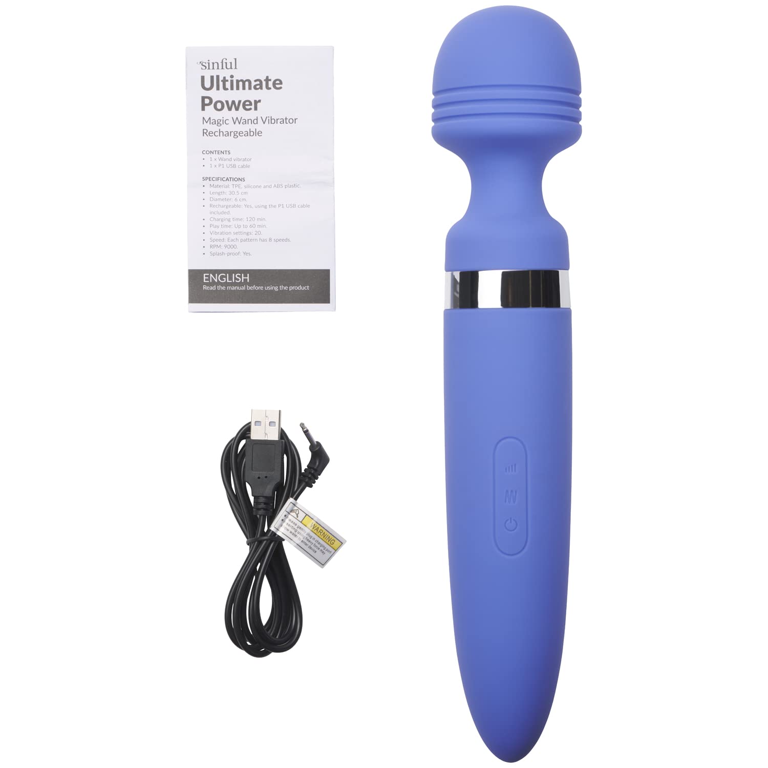 Rechargeable Magic Wand Vibrator for Women - Powerful Clitoral Stimulator & G-Spot Massager - Silicone Sex Toy for Intimate Pleasure - Perfect for Solo Play & Couples Foreplay