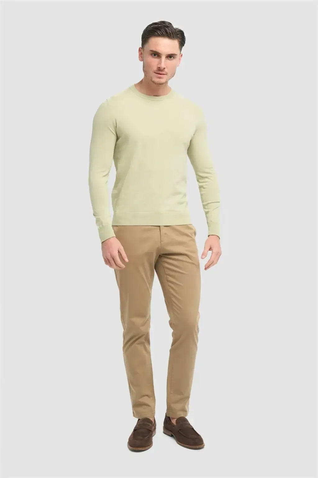 Cavani Men's Savio Lightweight Crew Neck Sweater | Soft Cotton Knit Pullover for Casual Wear & Layering | Perfect for Office, Travel & Everyday Comfort