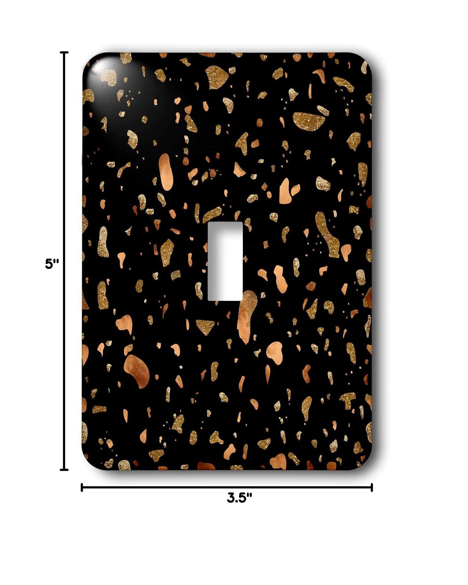 3D Rose Hygge Abstract Modern Terrazzo Light Switch Cover in Pink and Copper - Stylish Home Decor for Bedroom, Bathroom & Living Room