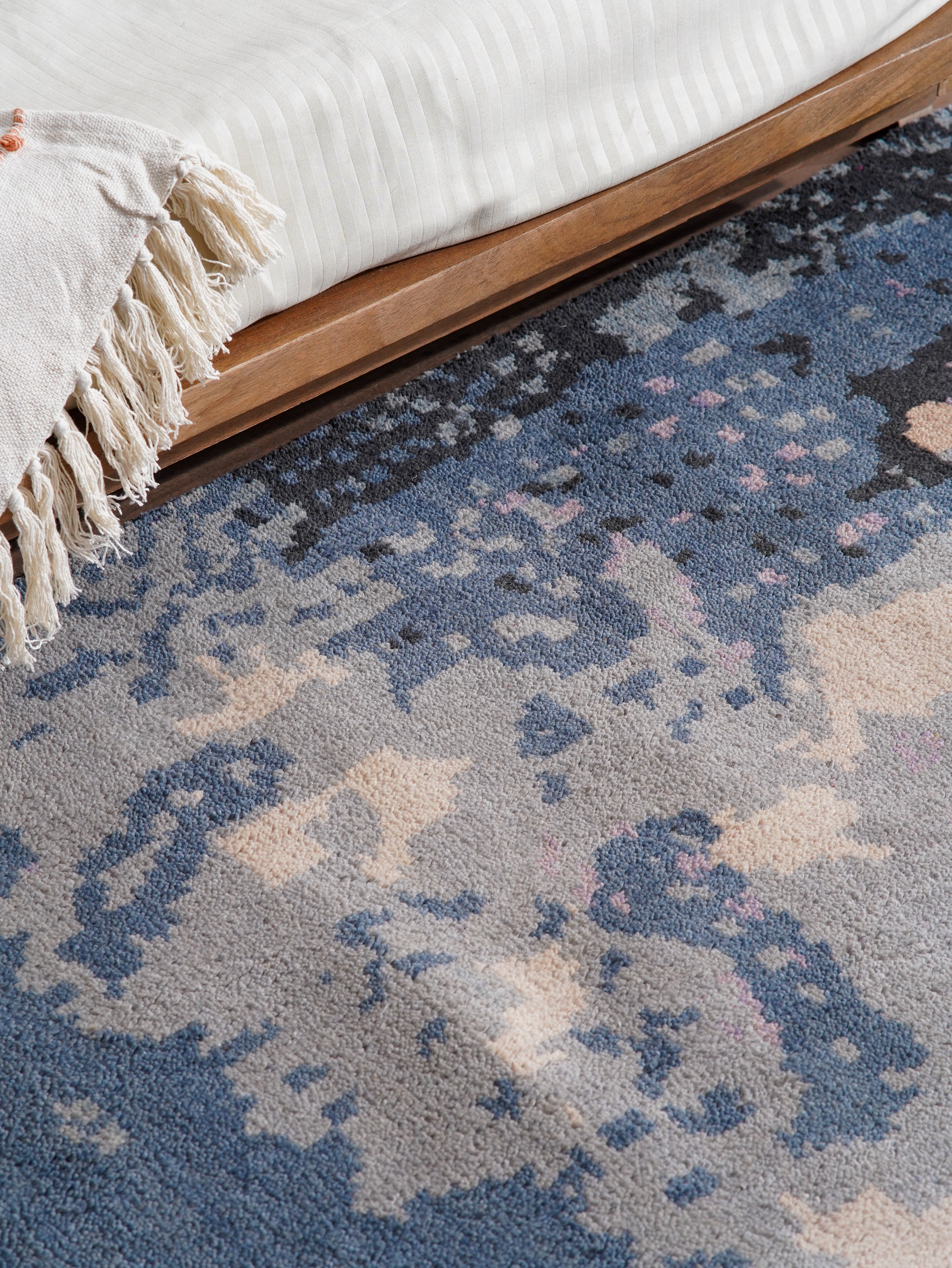 Handmade Quasar Hand Knotted Wool Rug - Premium Bohemian Style Area Rug for Living Room, Bedroom & Home Decor