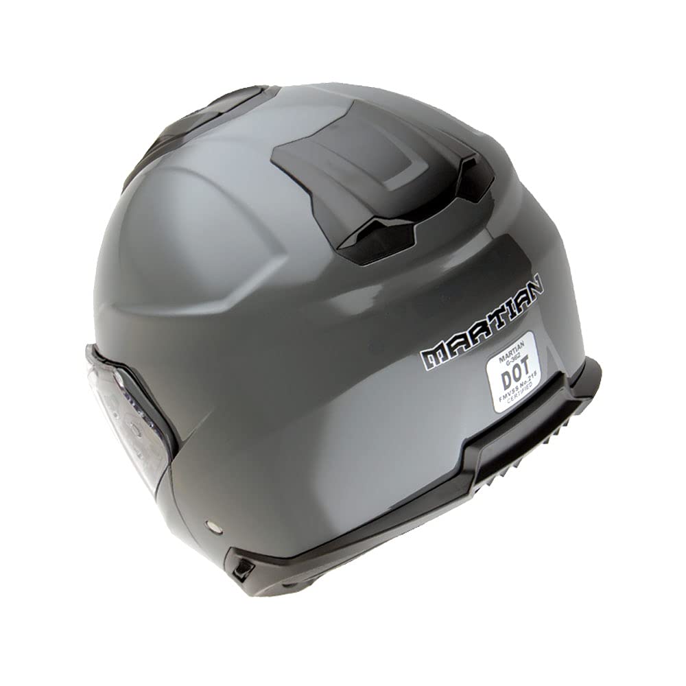 Martian Motorcycle Modular Full Face Helmet - Flip Up Dual Visor with Sun Shield (Model HG362) - Perfect for Street Biking, Touring & Commuting