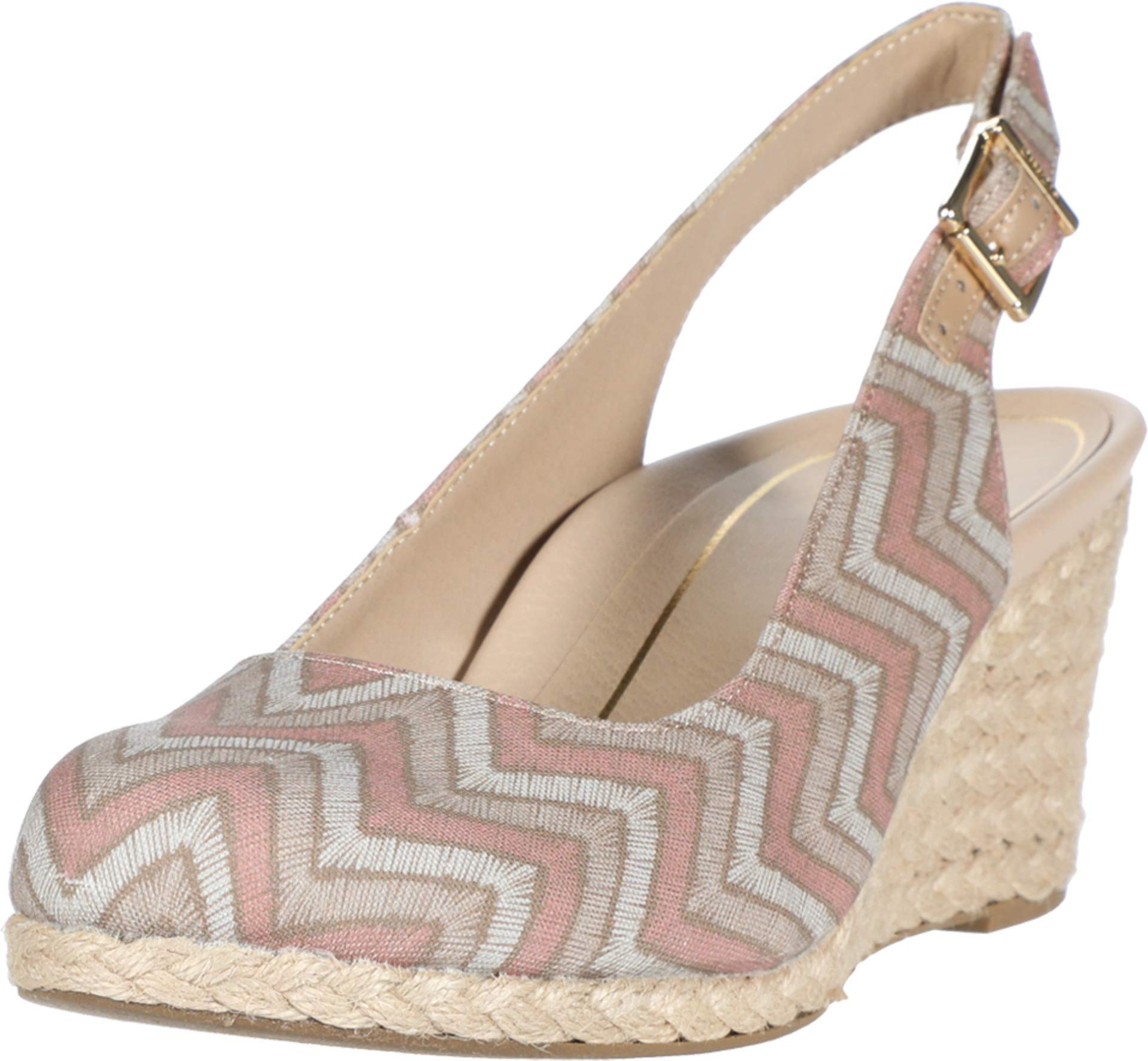 Vionic Women's Aruba Coralina Slingback Wedge Sandals - Comfortable Espadrille Wedges with Orthotic Arch Support for Plantar Fasciitis Relief | Perfect for Summer, Beach, and Casual Outings