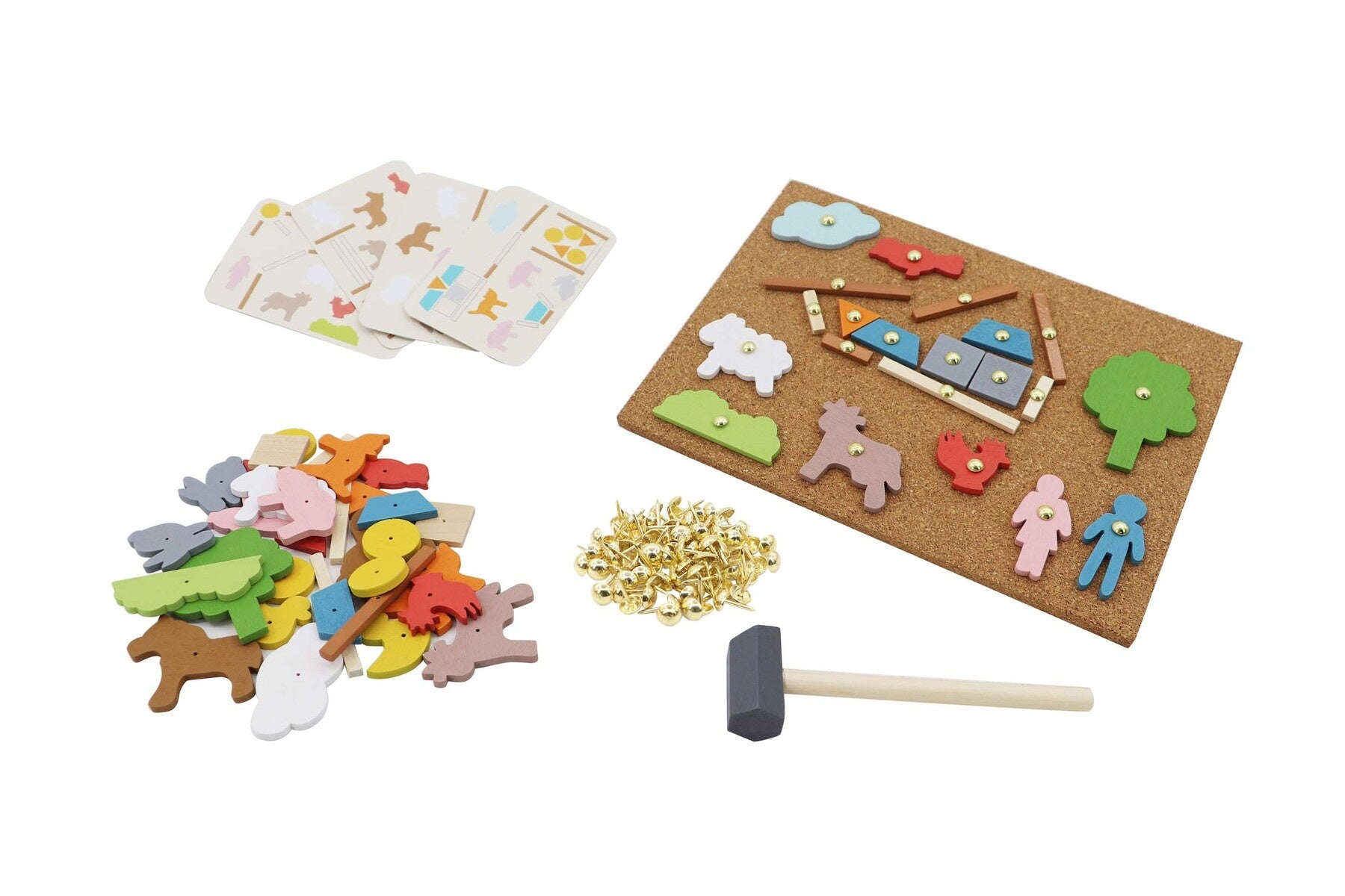 Farm Tap a Shape with Hammer Wooden Kids Activity Set - Montessori Early Learning Toy for Toddlers 1-3 Years - Fun Shape Sorting & Hammering Game for Preschool Classroom or Home Playtime