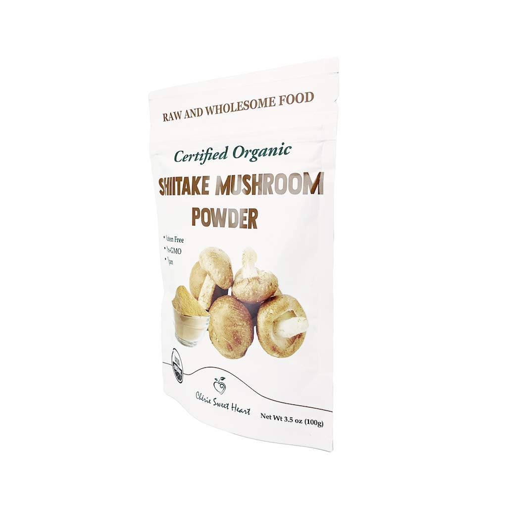 Organic Shiitake Mushroom Powder - 3.5oz (100g) | Premium Superfood for Smoothies, Soups & Cooking | Vegan, Gluten-Free, Non-GMO | Boost Immunity & Add Umami Flavor