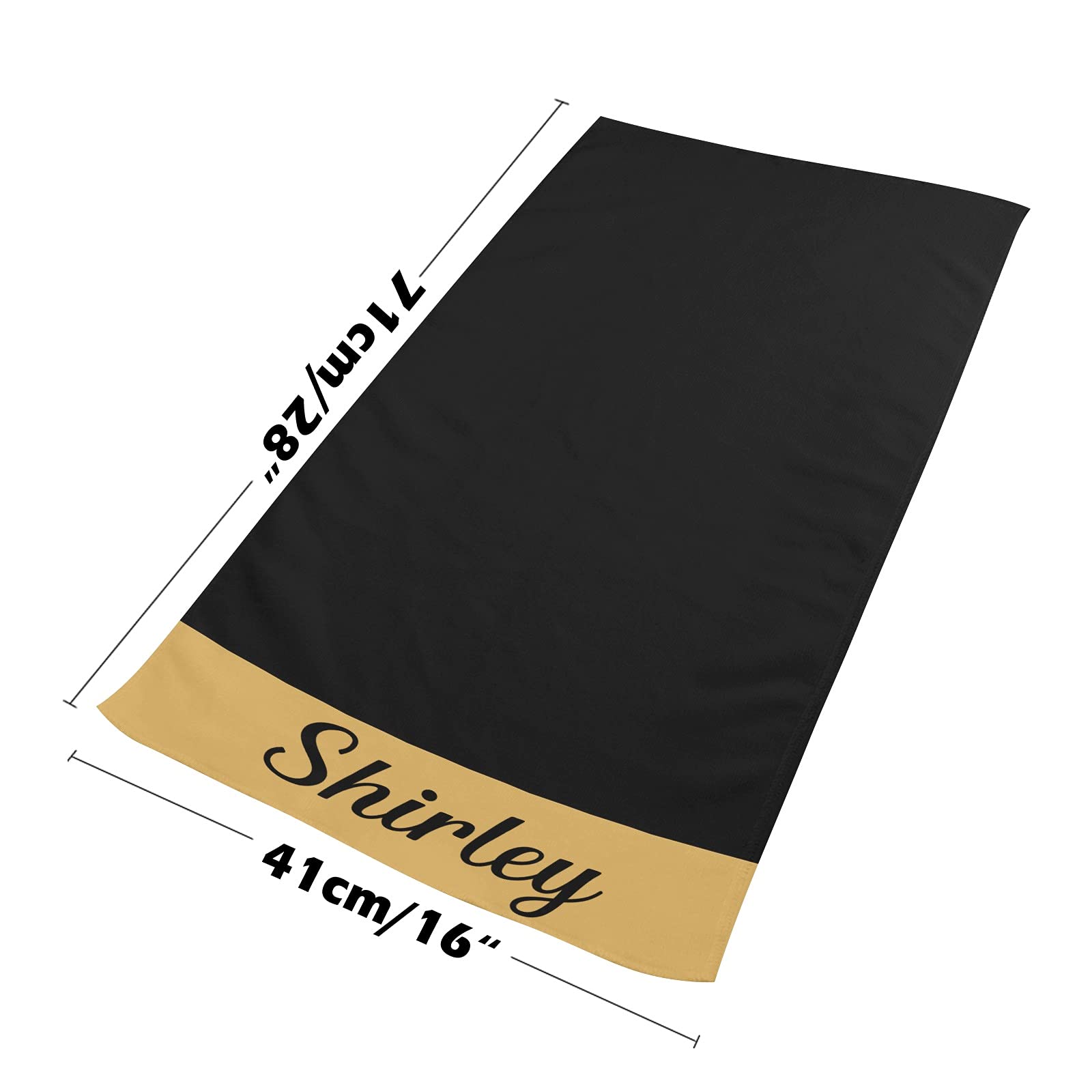 Custom Personalized Monogram Hand Towels - Black & Gold Soft Microfiber Bath Towel (16x28 inches) for Bathroom, Kitchen, Hotel, Gym & Spa - Perfect for Gifts, Home Decor & Luxury Self-Care