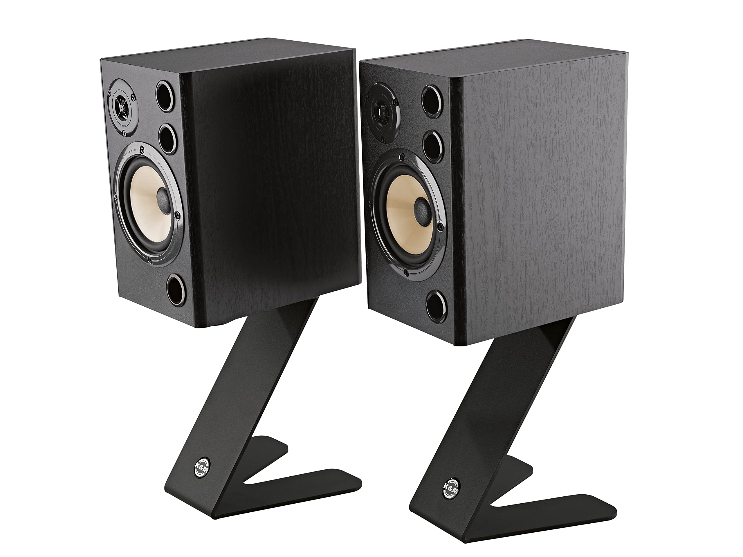 K&M Table Monitor Z Speaker Stand (26773) - Adjustable Studio Monitor Stand for Home & Professional Audio Setup - Perfect for DJs, Music Producers & Recording Studios