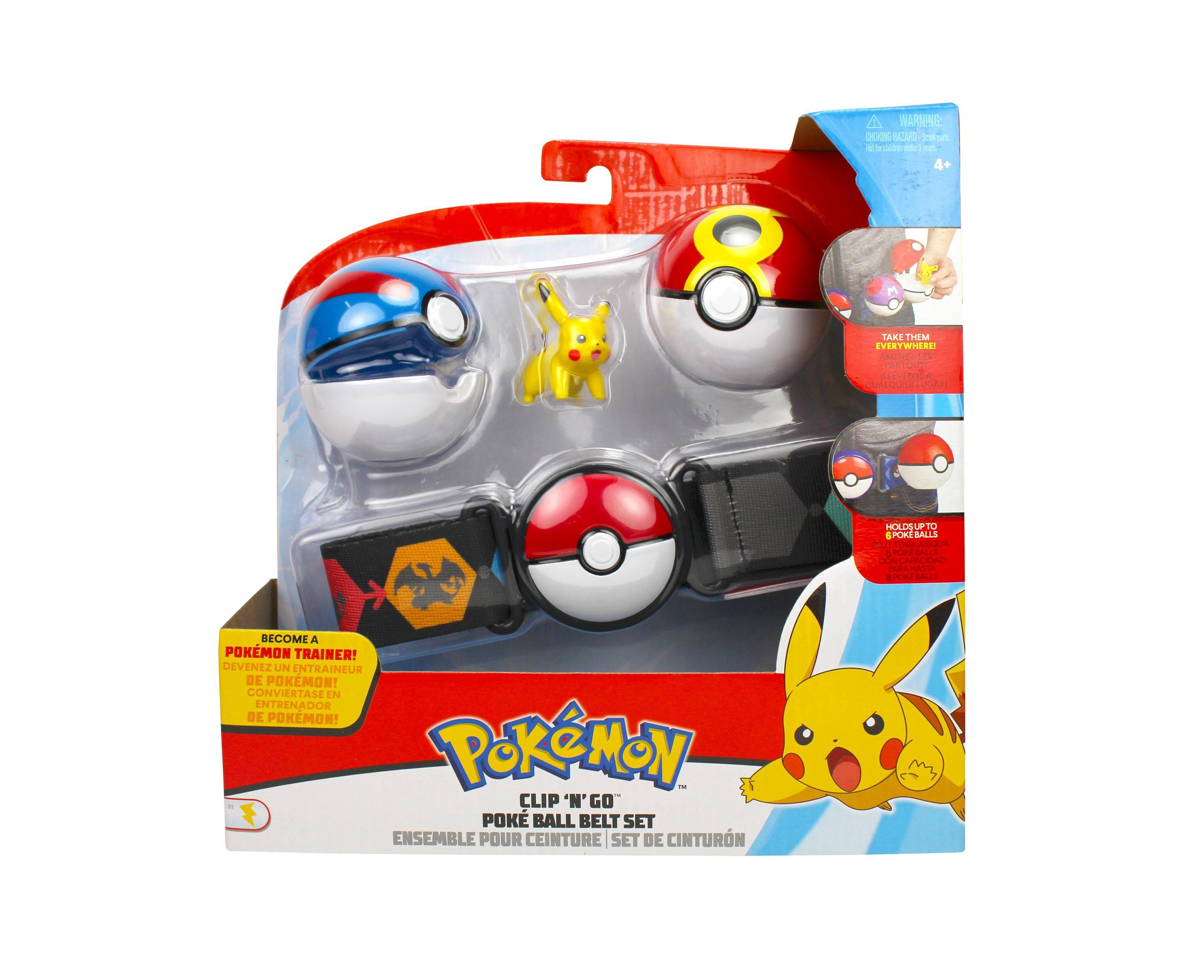 Adventure Awaits 2 Inch Pikachu Clip 'N' Go Belt Set - Adjustable Waistband for Cosplay, Halloween & Pokemon Fans - Perfect for Costumes, Conventions & Everyday Wear