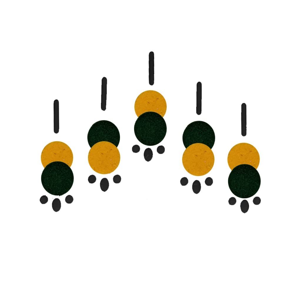 Comet Busters Fancy Yellow and Dark Green Bindis (20mm) - BV1742 | Self-Adhesive Forehead Decoration for Festivals, Weddings & Cultural Events