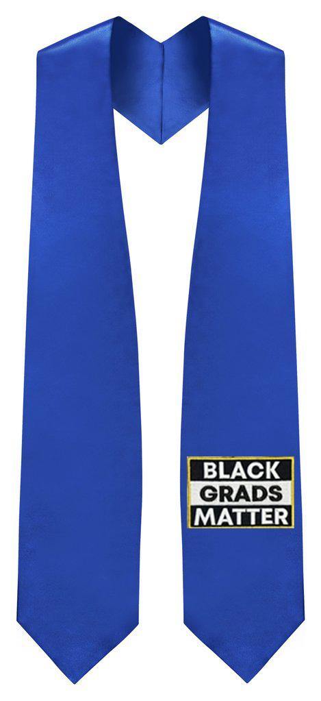 Royal Blue Graduation Stole - BLACK GRADS MATTER Commencement Sash for College & High School Ceremonies - Perfect for Graduation Photos & Celebrations