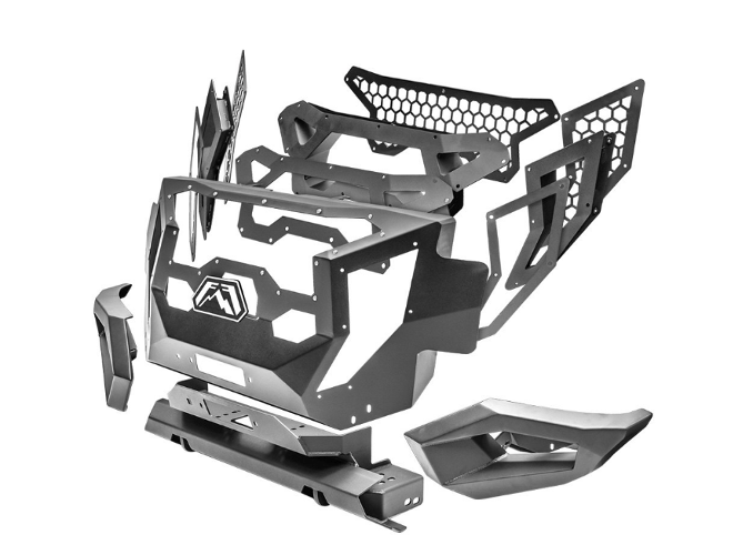 Fab Fours GR3000 1 Heavy Duty Grumper Front Bumper for 2015-2019 Chevy Silverado 2500/3500 HD | Off-Road Protection & Aggressive Style Upgrade