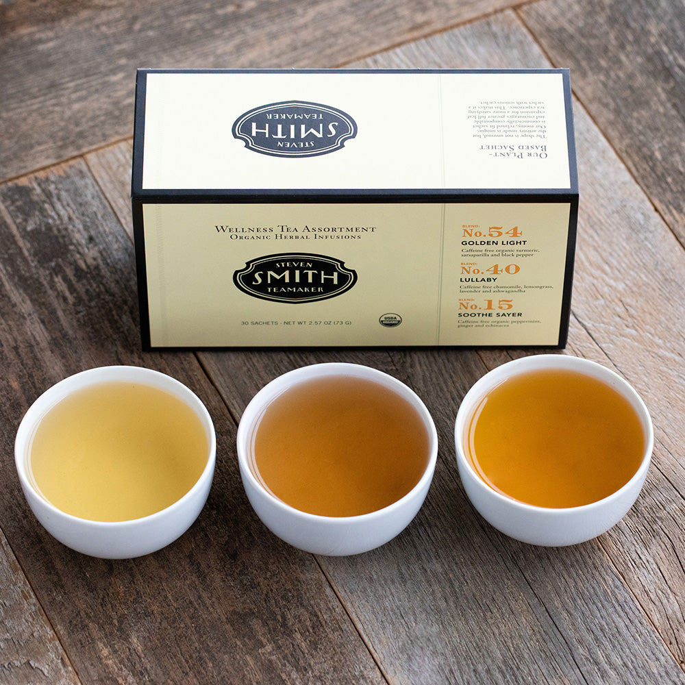 Organic Wellness Tea Assortment - Herbal Tea Gift Set with Chamomile, Peppermint & Ginger - Relaxation & Digestive Support - Perfect for Stress Relief, Evening Relaxation & Self-Care Moments