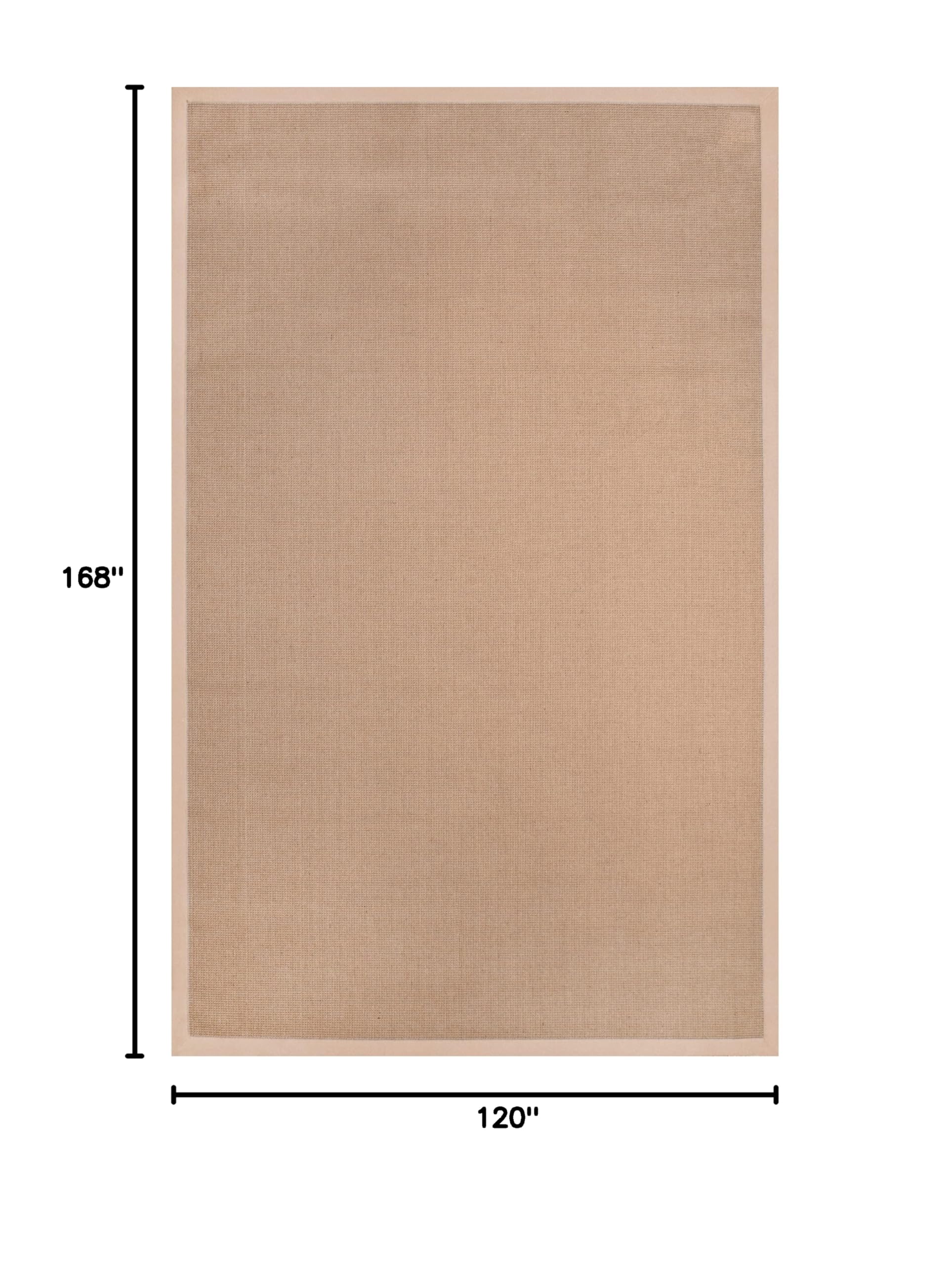 nuLOOM Machine Woven Laurel Jute Area Rug 10x14 Feet, Natural Beige - Perfect for Living Room, Bedroom & Home Decor