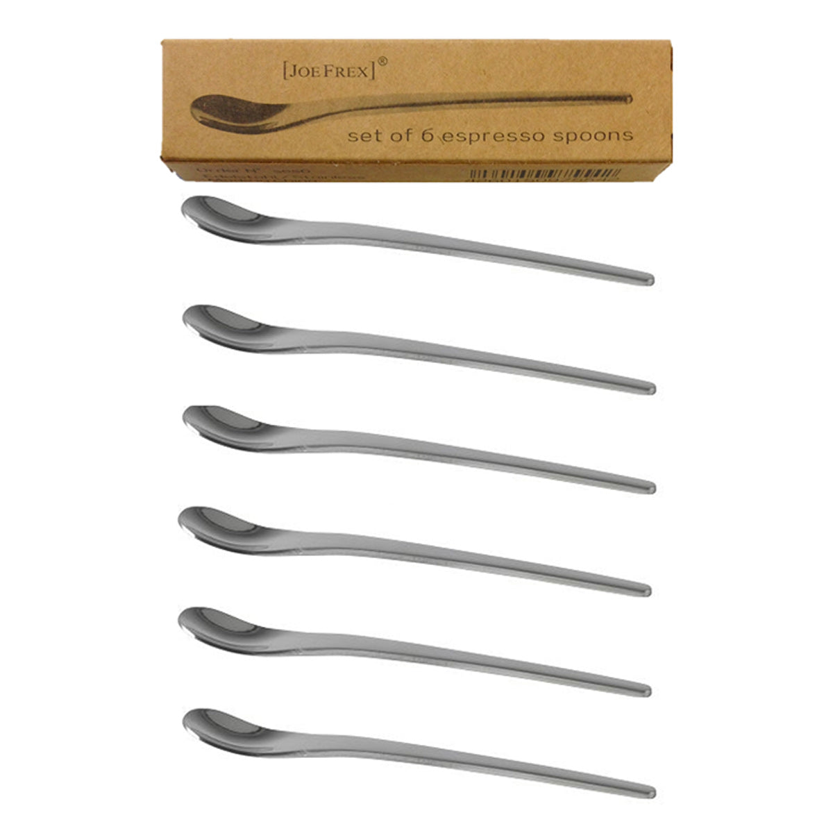 JoeFrex Premium Espresso Spoons Set of 6 - Stainless Steel Coffee Stirring Spoons for Espresso, Cappuccino & Latte - Perfect for Home, Café & Restaurant Use