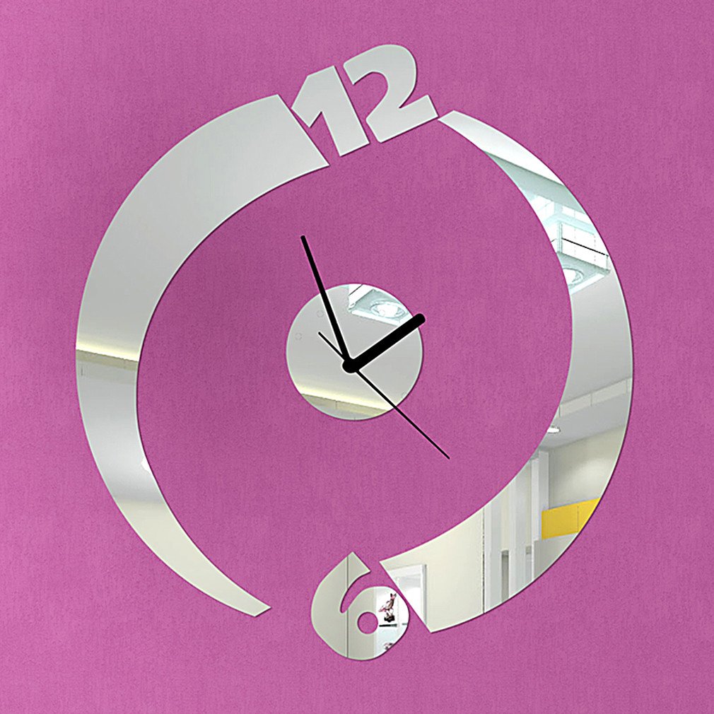 Modern Acrylic Wall Clock with Thunder Numbers & Mirror Finish - Silent Luxury Crystal Design for Living Room, Bedroom, Kitchen, Baby Room, Child's Room, Office & Home Decor