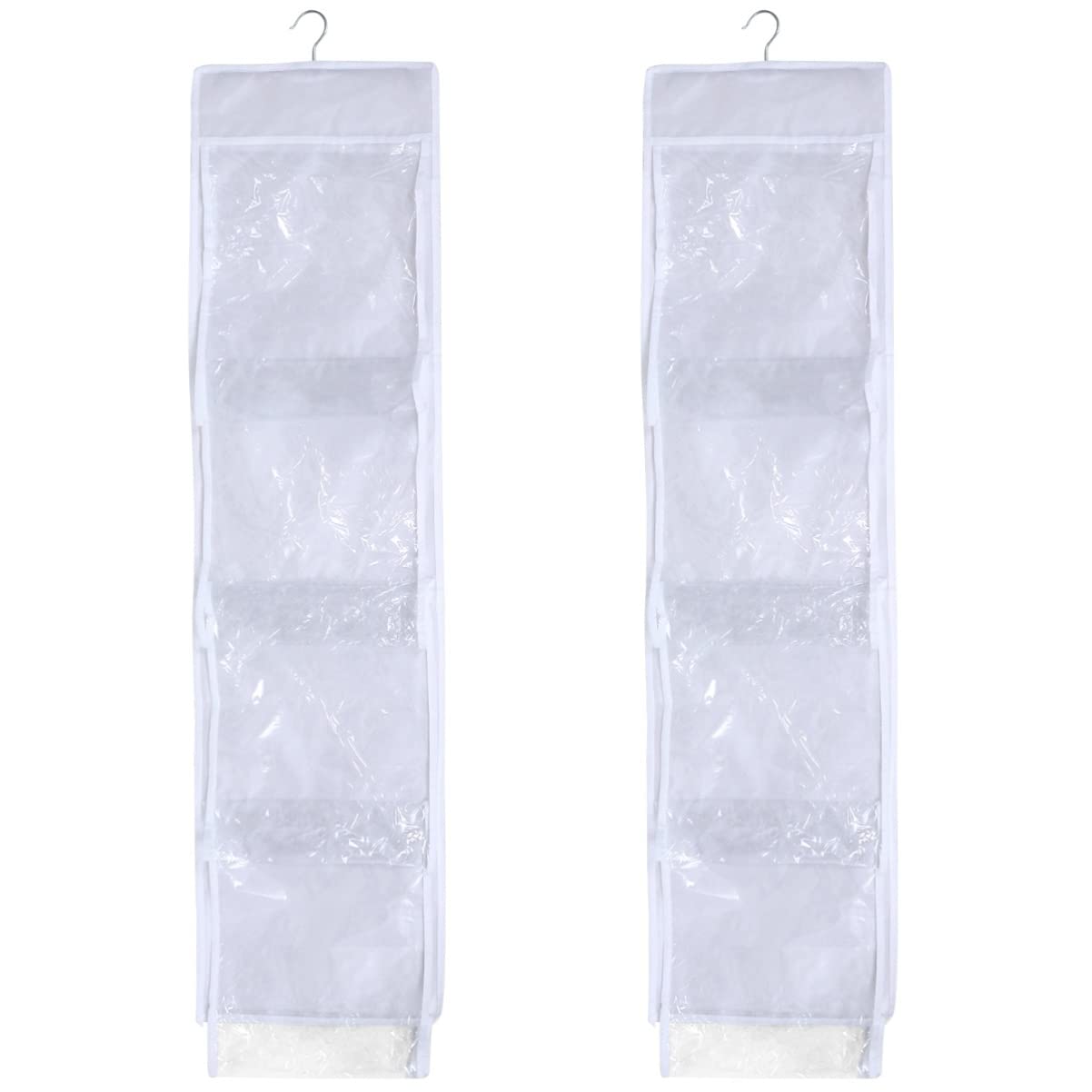 VALICLUD 2-Piece Clear Over-The-Door Jewelry Organizer Stand | Hanging Wall Mount Storage Bags for Jewelry, Scarves, Belts & Accessories | Perfect for Bedroom, Closet & Bathroom Organization